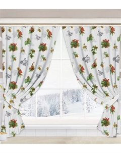 Комплект штор АртПостель Серебряный звон для кухни с подхватом Ш.145.180 Артпостель