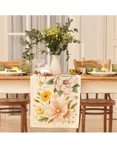 Дорожка на стол Этель Red flowers / 10845778