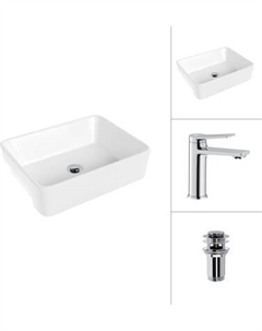 Умывальник со смесителем Lauter 21675 + Silk 21CK572С с донным клапаном 21190CH