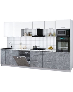 Кухонный гарнитур Интерлиния Мила Gloss 3.4-ПМ1-2