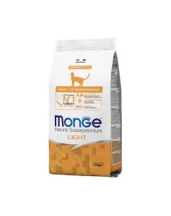 Сухой корм для кошек Monge Cat Light Tacchino Turkey