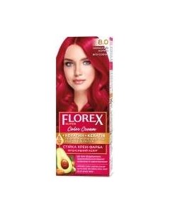 Крем-краска для волос Florex Super Кератин тон 8.0 красный коралл Florex super