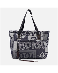 Сумка Allover Logo Jacquard Print Denim Tote Evisu