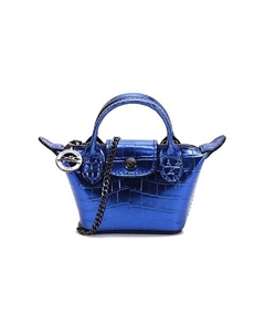 Сумка Le Pliage Cuir Cow Leather Dumpling Bag Coin Purse Mini Women's Blue Longchamp