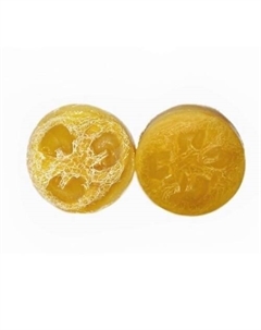 Мыло твердое с люфой с ароматом овсяного печенья, меда и молока 120 Khomey cosmetics