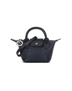 Сумка Le Pliage Cuir Sheepskin Handbag Mini Women's Marine Blue Longchamp