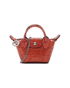 Сумка Le Pliage Cuir Cow Leather Coin Purse Dumpling Bag Mini Women's Umber Longchamp