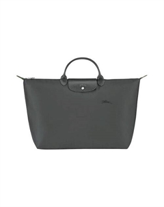 Сумка Le Pliage Green Canvas With Leather Trim Canvas Bag Large Size Women's Graphite Gray Longchamp