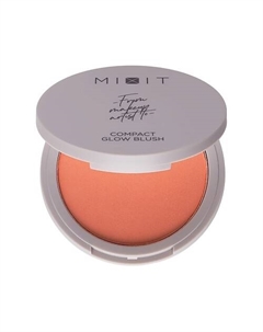 Румяна для лица COMPACT BLUSH компактные сияющие тон 02 Peach cream Mixit