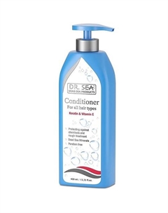 Питательно-восстанавливающий кондиционер для волос с кератином и витамином Е, большой объем 400 Dr. sea