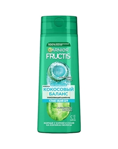 Укрепляющий шампунь, Кокосовый Баланс, для волос жирных у корней и сухих на кончиках 250 Fructis