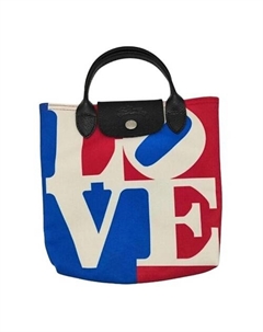 Сумка ROBERT INDIANA Collaboration Polyester Tote Bag Small Size Women's White Longchamp