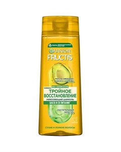 Укрепляющий шампунь, Тройное Восстановление, для сухих и ломких волоc 400 Fructis
