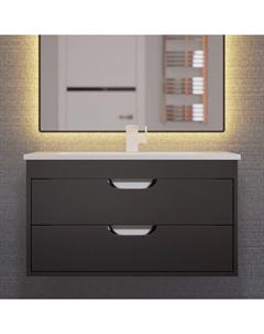 Тумба с раковиной Modul 80 см, подвесная, матовая, чёрная Uperwood