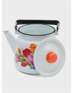 Чайник «Тюльпан Май», 3.5 л, эмалированная сталь, белый Сибирские товары