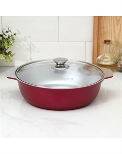 Кастрюля-жаровня, 3 л, с антипригарным покрытием, цвет бордовый Kukmara