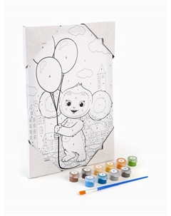 Картина по номерам с подрамником « с шарами», 20×30 см Чебурашка