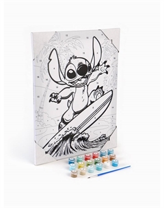 Картина по номерам с подрамником «Стич сёрфер», 30×40 см Disney