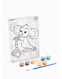 Картина по номерам с подрамником « на самокате», 21×15 см Чебурашка