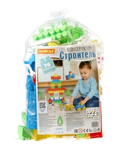 Конструктор «Строитель», 76 деталей Полесье