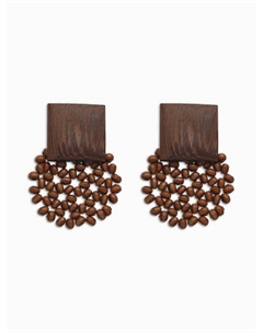 Серьги из дерева «Ваканда» квадрат, цвет коричневый Qf