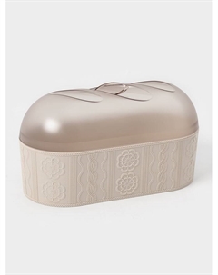 Хлебница с крышкой «Меланж», 33×16×19 см, пластик, бежевая Альтернатива
