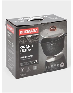 Кастрюля Granit ultra, 8 л, d=30 см, h=25 см, антипригарное покрытие, литой алюминий, коричневая Kukmara