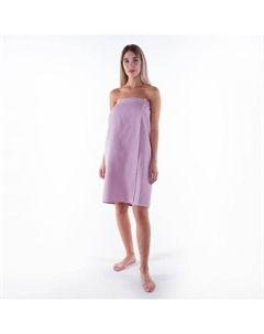 Полотенце банное «Парео» с карманом 80×140 см цв.нежная лаванда, 100% хл, вафля 240 г/м² Этель