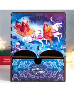 Новогодний чайный домик с ящиком "Сказка" 20х15х8,5 см Сима-ленд