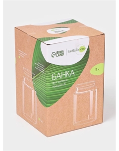 Банка для сыпучих «Эко», 3 л, 14.5×21 см, с бамбуковой крышкой, стекло, прозрачная Bellatenero