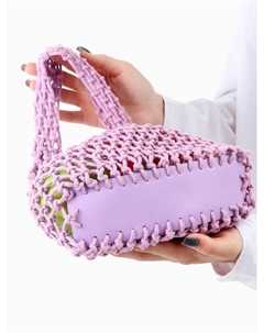 Сумка-авоська плетёная, клетка 1.5 см, лиловая Take it easy