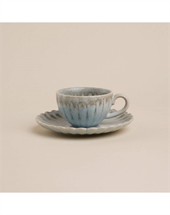 Кофейная пара фарфоровая SL Home «Эхо Крита», 2 предмета: чашка 180 мл, блюдце d=15.5 см, цвет голубой Sima-land home