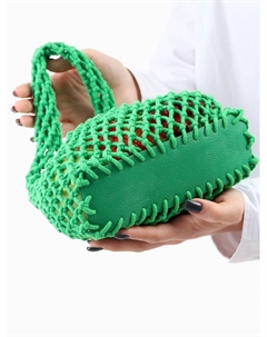 Сумка-авоська плетёная, клетка 1.5 см, зелёная Take it easy