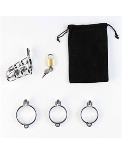 Пояс верности «Клетка целомудрия № 2», кольца d=4; 4.5; 5 см, замок, ключ, металл Оки-чпоки