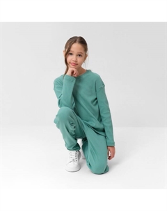 Костюм для девочки (свитшот, брюки), цвет оливы, рост 158 см Minaku