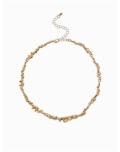 Колье «Мятое» тонкое, 35 см, цвет золото Qf