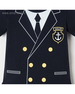 Боди «Капитан», рост 62-68 см, синее Крошка я