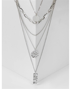 Кулон «Цепь» три подвески, цвет серебро, 70 см Qf