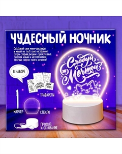 Набор для творчества «Чудесный ночник», 5 трафаретов, 1 цвет Эврики