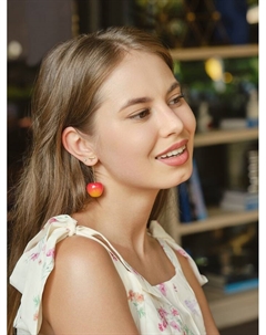 Серьги пластик «Ягодка» вишня, цвет красный в золоте Qf