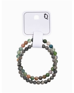 Браслеты парные «Лабрадор и Яшма», 2 шт. шар №6 Qf