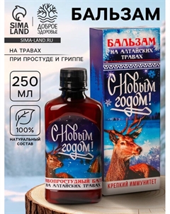 Бальзам «С новым годом» крепкий иммунитет: шиповник, черноплодная рябина, хвоя кедра, хвоя пихты, имбирь, 250 мл. Доброе здоровье