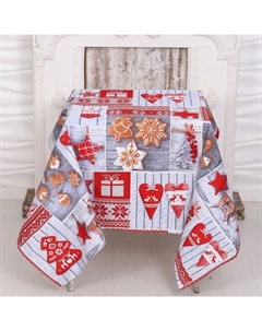 Скатерть новогодняя рогожка Чудеса 150×150 см, хл100%, 170 г/м Domovita