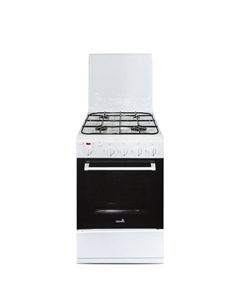 Плита CEZARIS ПГЭ 1000-03, газовая, 4 конфорки, 45 л, электрическая духовка, бело-чёрная Cezaris