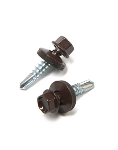 Саморезы кровельные 5,5х25 мм, RAL8017 цвет коричневый, 200 шт. Tundra