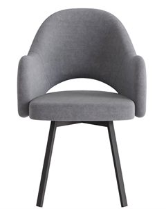 Стул КЛЕО сиденье Парма 1014 асфальт/ножки РИЛЛИ поворотные/черный матовый Столбург