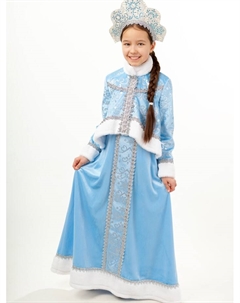 Карнавальный костюм детский «Снегурочка Танюшка»: жакет, сарафан, кокошник, р. 128 Пуговка