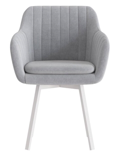 Стул Тревис XL сиденье Парма 1013 серый/ножки РИЛЛИ поворотные/белый матовый Столбург