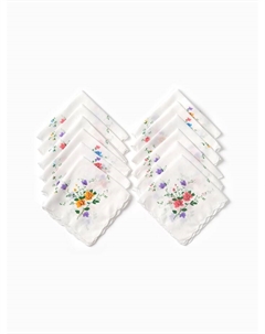 Платки носовые женские «Полянка» 30×30 см, (набор 12 шт.), рис. МИКС Экономь и я