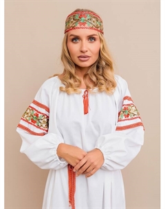 Карнавальный костюм взрослый «Купава» платье-рубашка, повязка на голову, размер 164 Пуговка